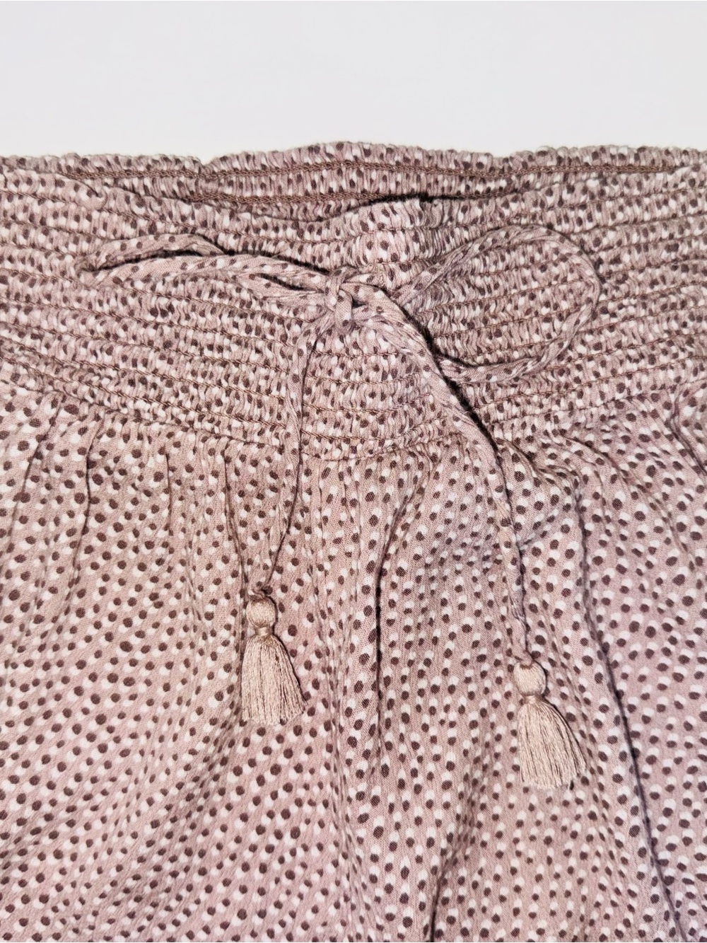 Aerie Dusty Rose Smocked Sheer Polka Dot Swim Lounge Pants - Blush - Picture 2 of 5